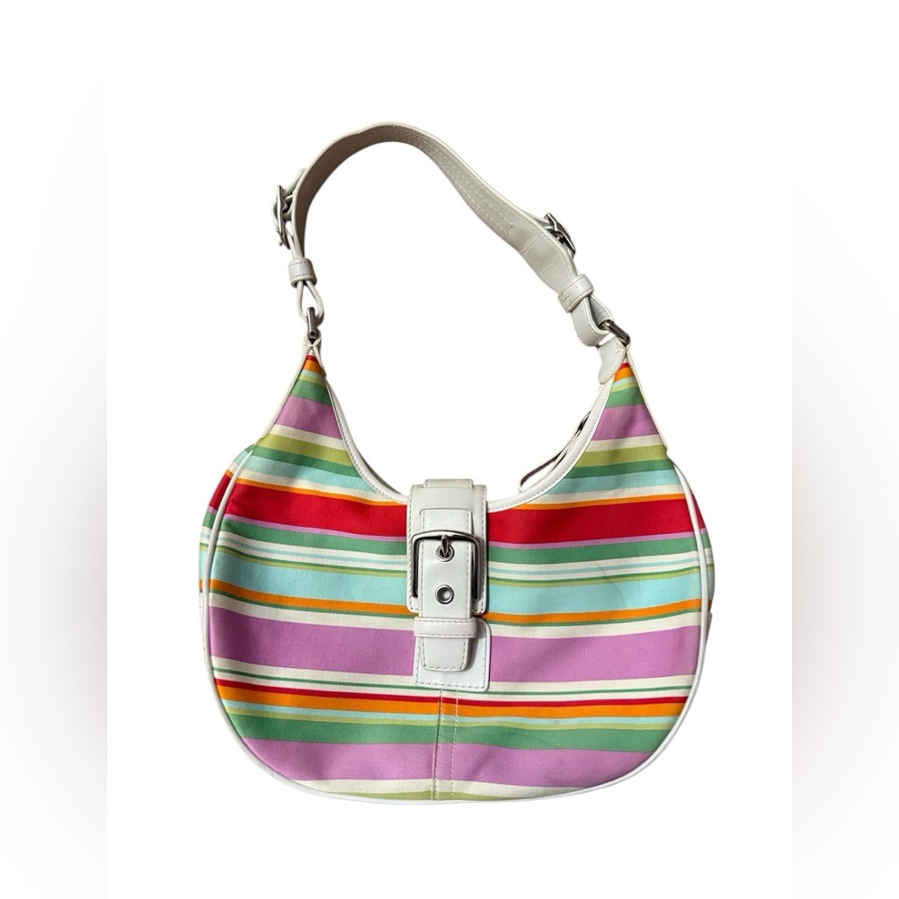Coach Multicolor Striped Hobo Bag